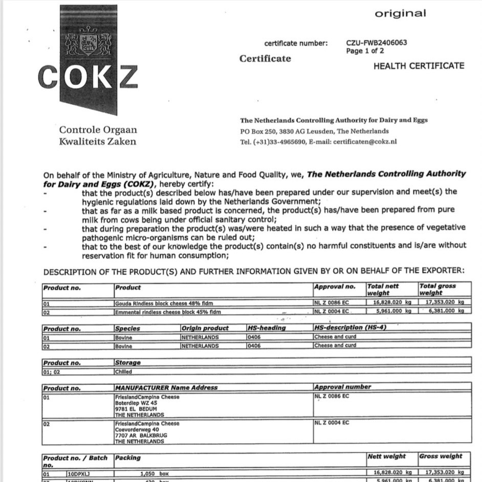 Dairy Valley - Dutch - Gouda Cheese. Diced & Frozen. Imported from FrieslandCampina