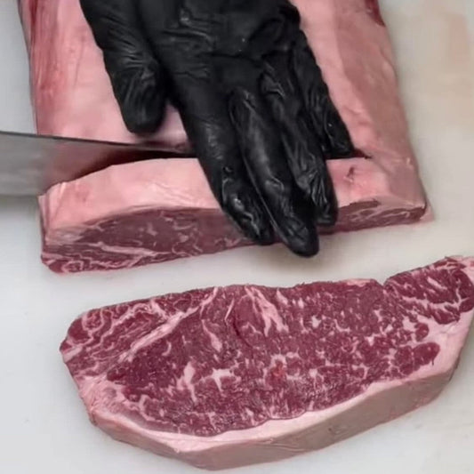 Rangers Valley Black Market - Australian - Black Angus Striploin. MB5+ Grain-Fed 270 Days. Chilled