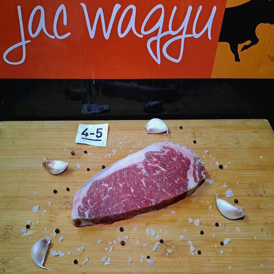 Jac Wagyu - Australian - Full-Blood Striploin. MB4/5 Grain-Fed 370 Days.