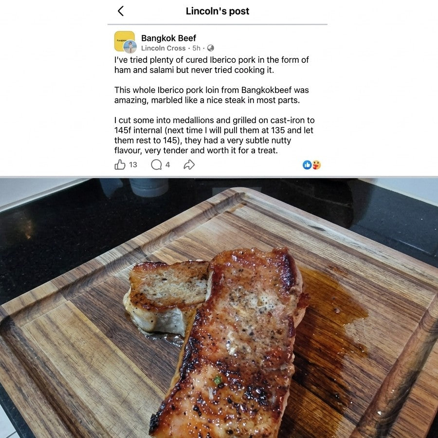 Iberico Pork Loin 4pc x 250g (1Kg ±50g) – Bangkok Beef