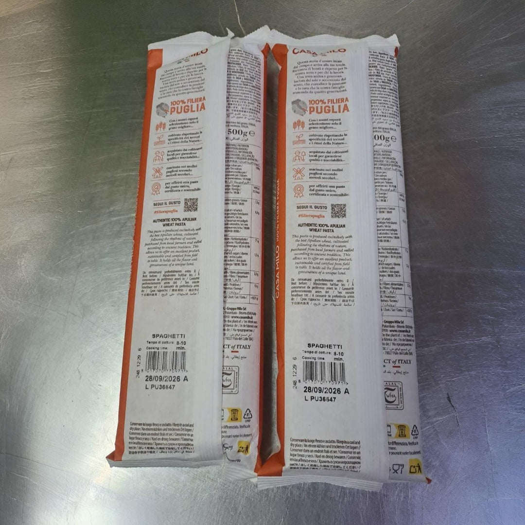 Casa Milo - Italian - Spaghetti. Authentic Italian pasta imported from Puglia. Buy one Get one (500g each)